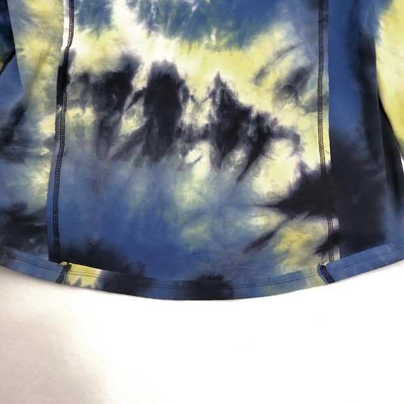 Umgee Tie Dye Mixed Print Long Sleeve Top Exposed Seam Tunic Blouse Plus Sz 1XL - Picture 6 of 12